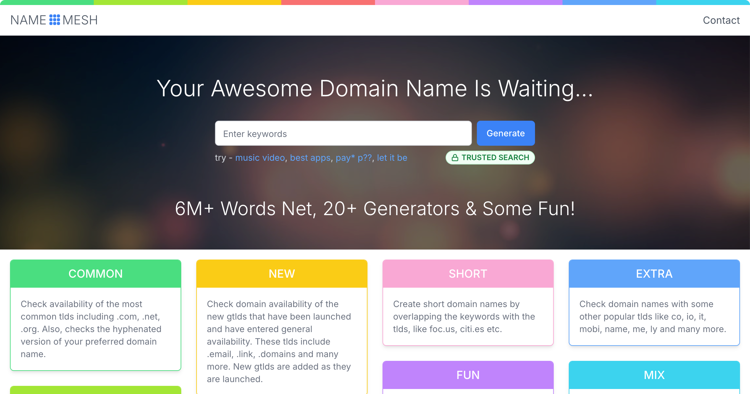NameMesh Domain Name Generator